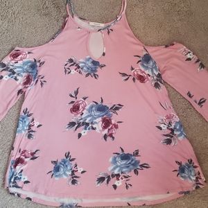 Cute cut out shoulder blouse